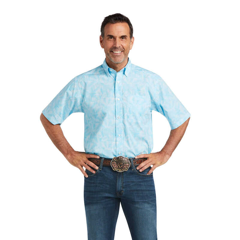 Camisas Ariat Qusay Stretch Classic Fit Azules Hombre - Chile 459-JRNAUX